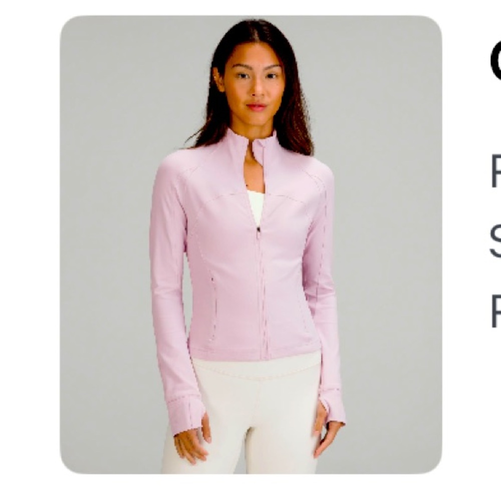 🌸lululemon, cropped define jacket, Nulu, pink peony🌸 size 8